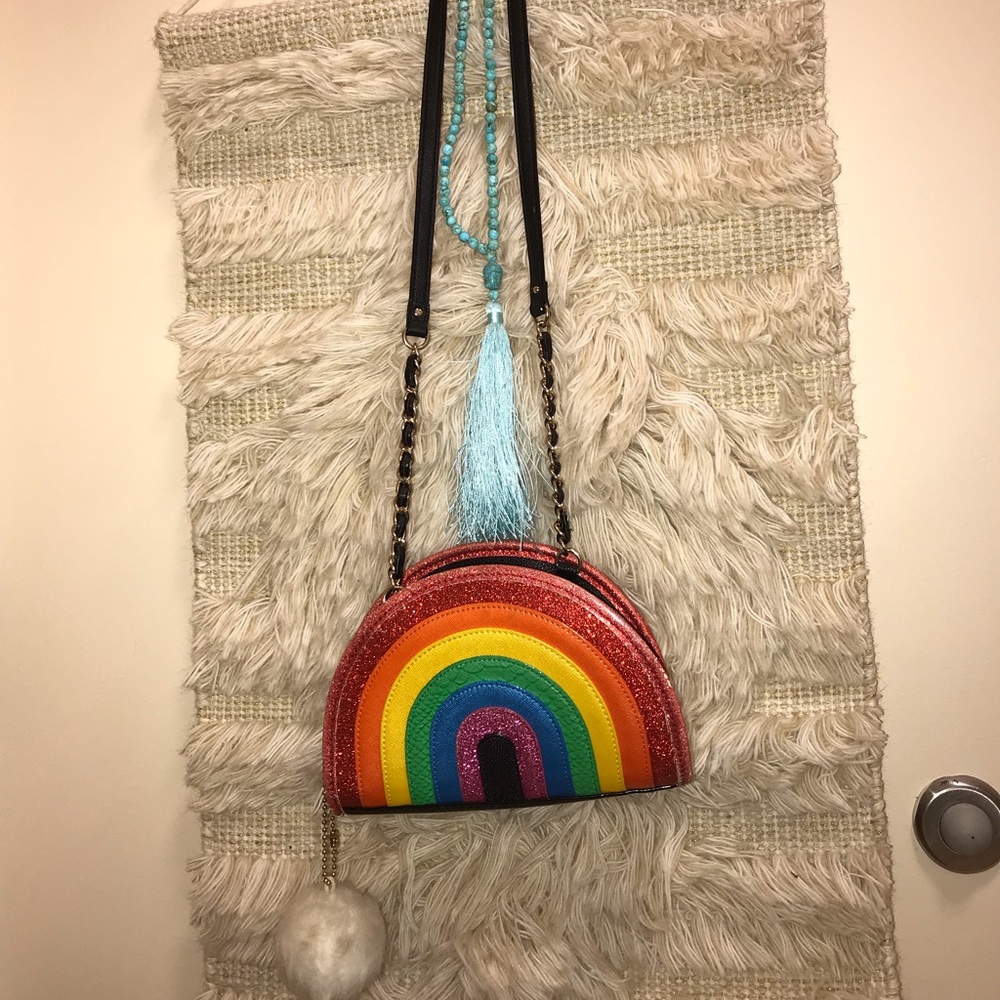 New Betsey Johnson rainbow purse